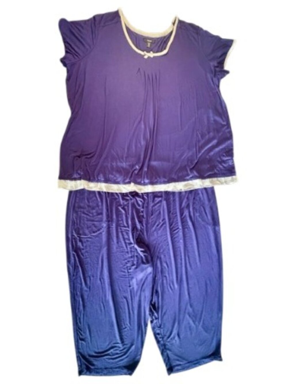 NWOT Simply Vera Vera Wang Short Sleeve Top Capri Pant Pajama Set 3X